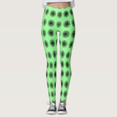 Prachtig Mint Green en Black Mandela patroon Leggings (Voorkant)