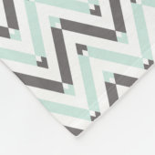 Prachtig Mint Grijs Wit Chevron Patroon Fleece Deken (Hoek)