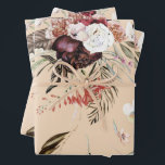 Prachtig modern beige bloemmotief cadeau inpakpapier vel<br><div class="desc">Een fraai modern bloemenpatroonontwerp op een beige kleur achtergrond zal een uitstekende cadeauviering creëer. Ideaal voor bruiloften,  vrijgezellenfeesten,  verjaardagen en meer.</div>