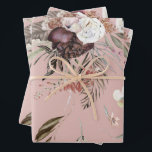 Prachtig modern blush bloemmotief cadeau inpakpapier vel<br><div class="desc">Een fraai modern bloemenpatroonontwerp op een blush roze achtergrond zal een uitstekende cadeauviering creëer. Ideaal voor bruiloften,  vrijgezellenfeesten,  verjaardagen en meer.</div>