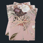 Prachtig modern blush bloemmotief cadeau inpakpapier vel<br><div class="desc">Een fraai modern bloemenpatroonontwerp op een blush roze achtergrond zal een uitstekende cadeauviering creëer. Ideaal voor bruiloften,  vrijgezellenfeesten,  verjaardagen en meer.</div>