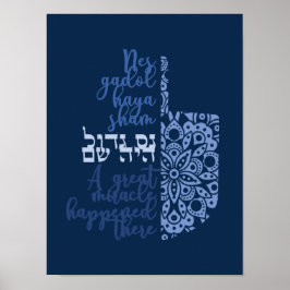 Prachtig modern Chanoeka Dreidel Poster