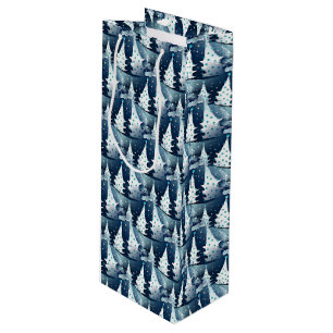 Prachtig modern Scandinavisch abstract dennenboom  Wijn Cadeautas