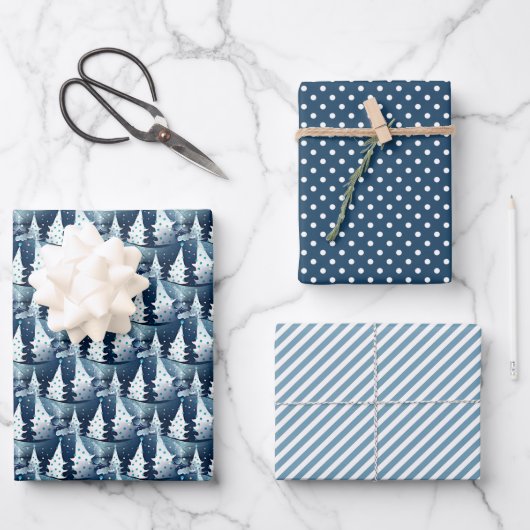 Prachtig modern Scandinavisch abstract dennenboomp Inpakpapier Vel (Voorkant)