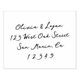 Prachtig modern script retouradres voor trouwkaart rubberstempel