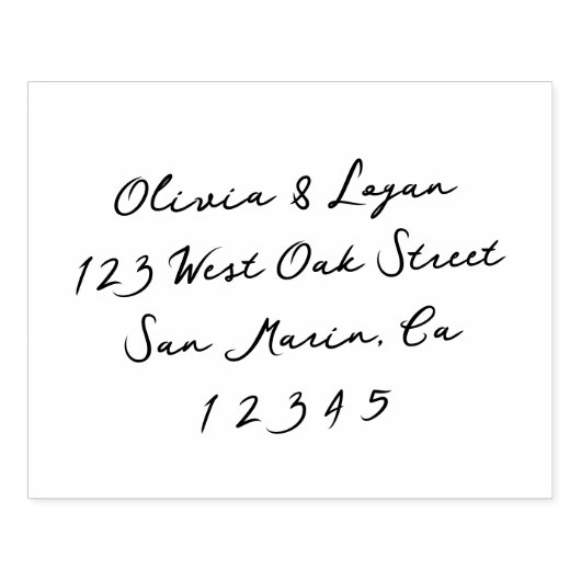 Prachtig modern script retouradres voor trouwkaart rubberstempel (Afrduk)