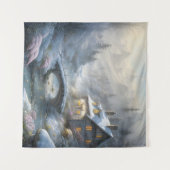 Prachtig modern sneeuw winter landschap wandkleed (Voorkant (horizontaal))