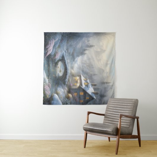 Prachtig modern sneeuw winter landschap wandkleed (In Situ (horizontaal))