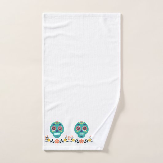 Prachtig Modern snoepjes schedel Blauw Roze Wit Bad Handdoek (Handdoek)