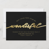 Prachtig | Moderne Script Business Logo Corporate Feestdagenkaart (Voorkant)