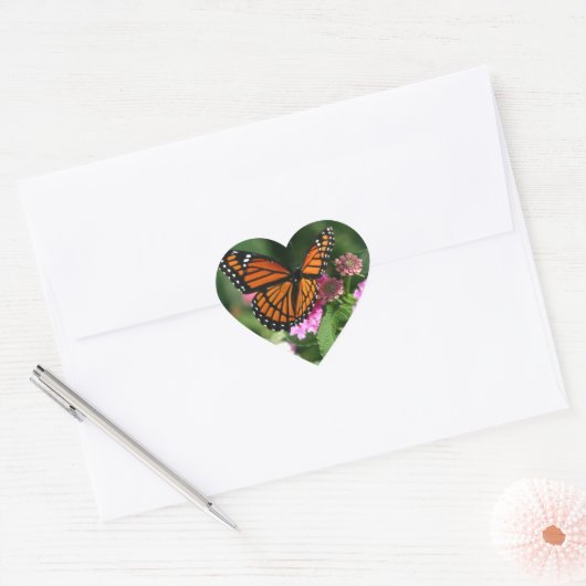 Prachtig monarch vlinder ontwerp hart sticker (Envelop)