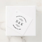 Prachtig Monogram Bloemige Botanische Trouw Koppel Bedankjes Labels (In situ)