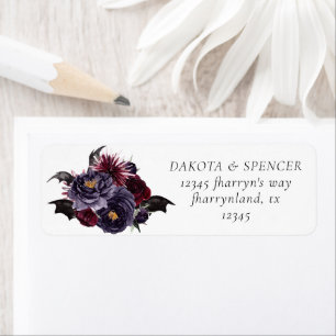 Prachtig mooi   Adres Dark Floral en Bats Etiket