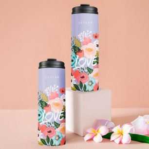 Prachtig mooi botanisch bloeiend Floral Patroon Thermosbeker