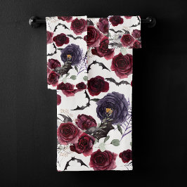 Prachtig mooi | Donkere gotische Rozen met vleermu Bad Handdoek