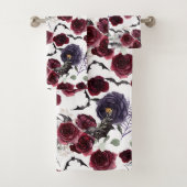 Prachtig mooi | Donkere gotische Rozen met vleermu Bad Handdoek (Insitu)