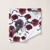 Prachtig mooi | Donkere gotische Rozen met vleermu Bad Handdoek (Wasdoekje)