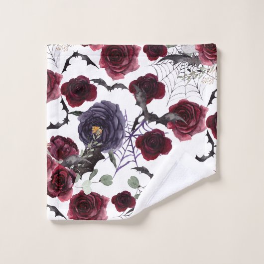 Prachtig mooi | Donkere gotische Rozen met vleermu Bad Handdoek (Wasdoekje)