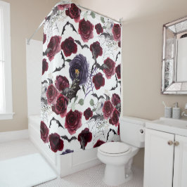 Prachtig mooi | Donkere gotische Rozen met vleermu Douchegordijn