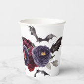 Prachtig mooi | Donkere gotische Rozen met vleermu Papieren Bekers (Achterkant)