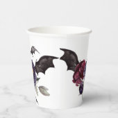 Prachtig mooi | Donkere gotische Rozen met vleermu Papieren Bekers (Rechts)