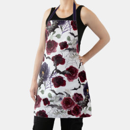 Prachtig mooi | Donkere gotische Rozen met vleermu Schort