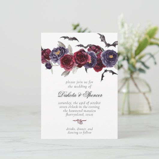 Prachtig mooi | Donkere rode en Paarse platte vlee Kaart (Staand voorkant)