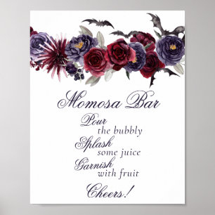 Prachtig mooi   Gothic Floral Bats Momosa Bar Poster