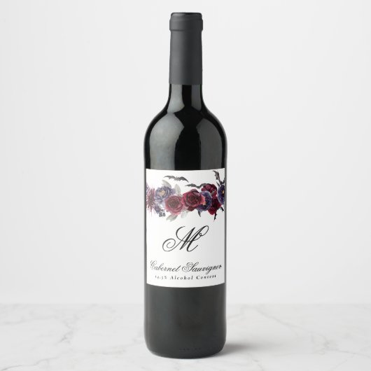 Prachtig mooi | Monogram geitenvlees Wijn Etiket (Voorkant)