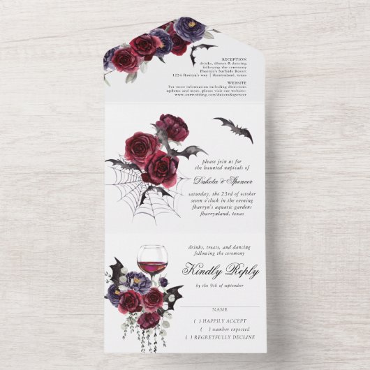 Prachtig mooi | Paarse geitenvleermuizen All In One Uitnodiging (Binnen)