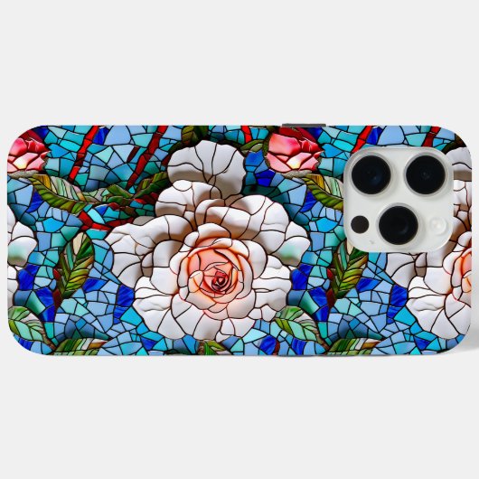 Prachtig mozaïek bloemen patroon Case-Mate iPhone case (Achterkant (horizontaal))