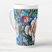 Prachtig mozaïek bloemen patroon latte mok (Linkerhoek)