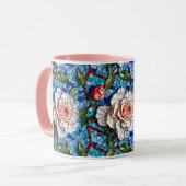 Prachtig mozaïek bloemen patroon mok (Voorkant links)