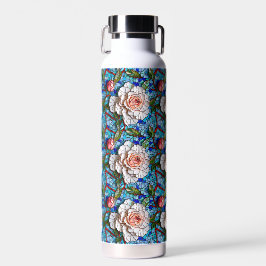 Prachtig mozaïek bloemen patroon waterfles