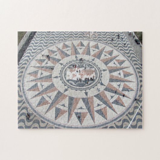 Prachtig mozaïektegelpatroon Lissabon, Portugal Legpuzzel (Horizontaal)