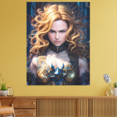 Prachtig mystiek fantasie Vrouw Canvas Afdruk (Insitu (Woonkamer))
