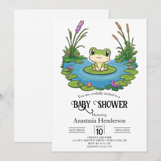 Prachtig mystiek kikker Baby shower Kaart (Voorkant / Achterkant)