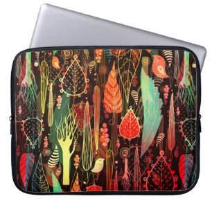 prachtig naadloos patroon van herfstbladeren en tr laptop sleeve