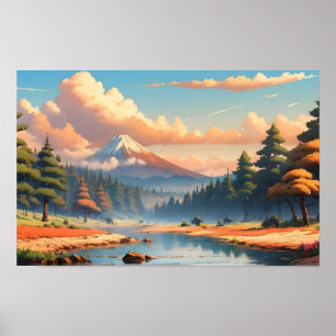 Prachtig natuur landschap poster