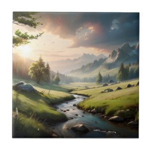 Prachtig natuur landschap tegeltje