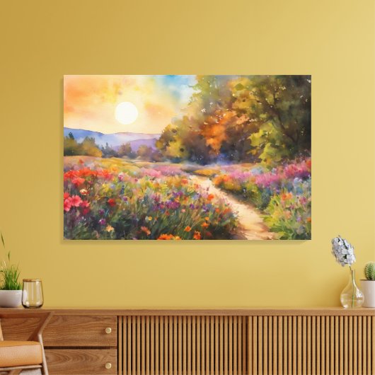 Prachtig natuurlijk panoramisch landschap canvas afdruk (Insitu (Woonkamer))