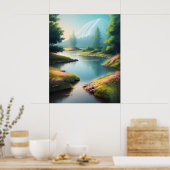 Prachtig natuurlijk realistisch landschap poster (Keuken)