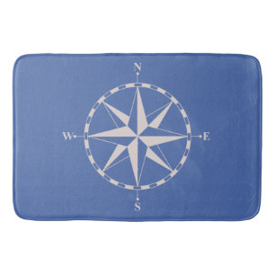 Prachtig Nautical Compass Blue Nautical Thema Badmat