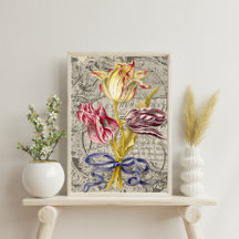 Prachtig Nederlands gestreepte tulpen Decoupage pa