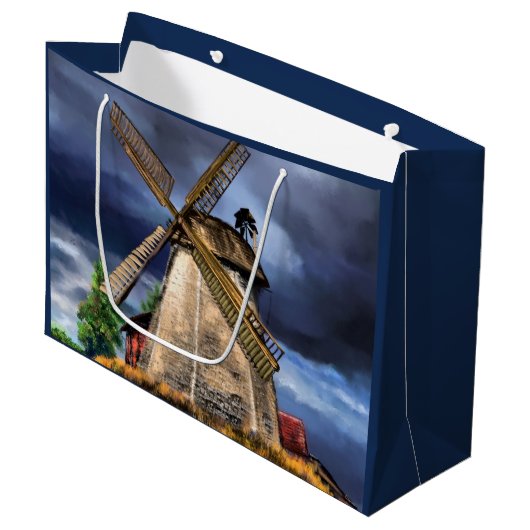 Prachtig Nederlands landschapsschilderij Groot Cadeauzakje (Voorkant Gekanteld)