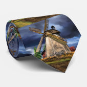 Prachtig Nederlands landschapsschilderij Stropdas (Opgerold)