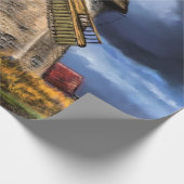 Prachtig Nederlands windmolenlandschap - Tekening Cadeaupapier (Hoek)