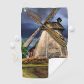 Prachtig Nederlands windmolenlandschap - Tekening Golfhanddoek (Insitu)