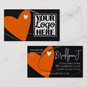 Prachtig Neon Oranje Liefdeshart voor Ambachtelijk Visitekaartje