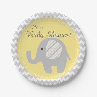 Prachtig neutraal Baby shower, aangepast ellefant Papieren Bordje